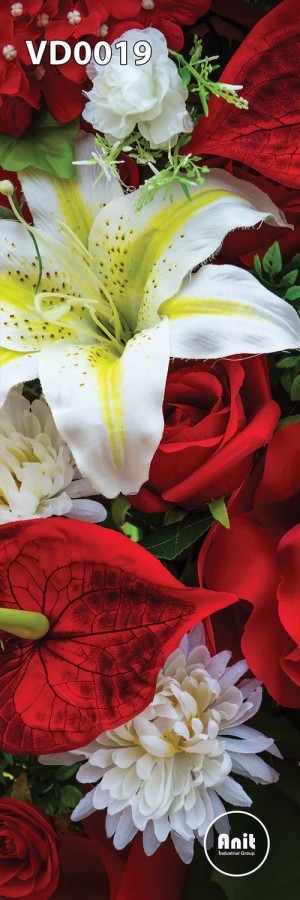 گل سفید و قرمز رادیاتور طرح دار